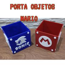 Porta Objetos Super Mario Bros Vermeho E Branco Geek Gamers