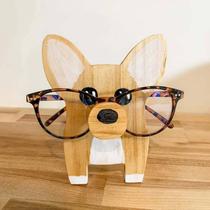 Porta Óculos Cachorro Corgi Suporte de Madeira Fofo e Divertido de Mesa Porta Óculos Cachorro Corgi Suporte de Madeira Fofo e Divertido de Mesa