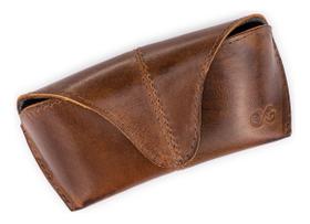 Porta Óculos/case/estojo Com alça para Cinto Couro Legítimo Cor Marrom