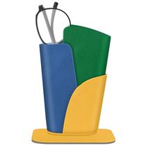 Porta-óculos FINTIE Antiarranhões em material vegano amarelo