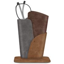 Porta-óculos Fintie Antiarranhões em material vegano marrom