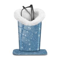 Porta-óculos FINTIE, forrado de pelúcia, azul anti-arranhões