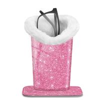 Porta-óculos FINTIE, forrado de pelúcia, rosa anti-arranhões
