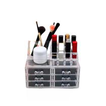 Porta Organizador Caixa Acrílico De Maquiagem Joias Cosméticos Com Divisória 6 Gavetas Porta Organizador Caixa Acrílico De Maquiagem Joias Cosméticos Com Divisória 6 Gavetas