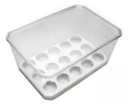 Porta organizador de geladeira para 30 ovos caixa multiuso com tampa 4 litros - Mundo Pelc