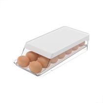 Porta Organizador de Ovos Roll Clear Fresh 14 Unid Branco