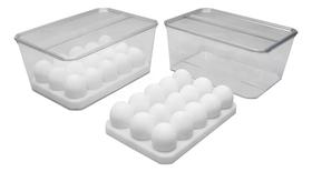 Porta organizador para ovos 30 unidades geladeira caixa multiuso acrílico