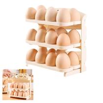 Porta Ovos 24 Ovos Suporte Organizador 3 Andares Geladeira Guarda Ovo Bancada Mesa Armario Cozinha Dobravel