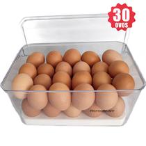 Porta Ovos 30 Unidades Organizador de Geladeira Com Tampa Cozinha Refrigerador