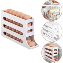 Porta Ovos 4 Andares Organizador de Geladeira Rolante Branco Porta Ovos 4 Andares Organizador de Geladeira Rolante Branco
