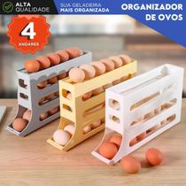 Porta Ovos 4 Andares Rolante Automático Organizador de Geladeira 20 a 30 Ovos