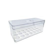 Porta Ovos C/ 40 Unidades Suporte Organizador De Geladeira Cozinha Transparente Tampa Transparente