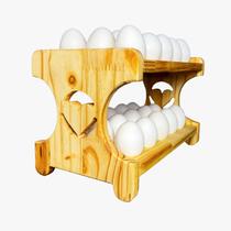 Porta Ovos Circular em Madeira Para 30 Unidades ou Cartela - Organizador de Ovos - Cesta para Ovos - Cartela de Ovos - Senhora Madeira