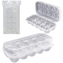 Porta ovos de plastico transparente com 10 cavidades + tampa 26x12,5x7cm - ALMEGA Porta ovos de plastico transparente com 10 cavidades + tampa 26x12,5x7cm - ALMEGA
