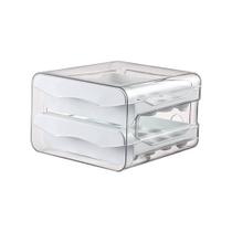 Porta ovos gaveteiro 32 unidades empilhável plástico branco com tampa organizador geladeira cozinha compacto resistente Porta ovos gaveteiro 32 unidades empilhável plástico branco com tampa organizador geladeira cozinha compacto resistente