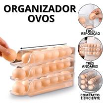 Porta Ovos Geladeira Organizador De Ovo De Cozinha Organizado Acrílico 3 Andares Acessórios De Casa Porta Ovos Geladeira Organizador De Ovo De Cozinha Organizado Acrílico 3 Andares Acessórios De Casa