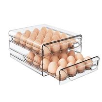 Porta-ovos HIYOHIYO Clear 40 para geladeira com escala de tempo de 2 camadas