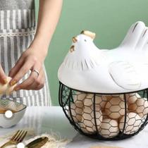 Porta Ovos Legumes Cesta Aramado Galinha Ceramica Luxo Porta Ovos Legumes Cesta Aramado Galinha Ceramica Luxo