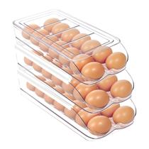 Porta-ovos MesRosa para geladeira, rolamento automático de 42 ovos