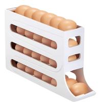 Porta Ovos Organizador Automático 4 Andares Dispenser 30 unidades Branco