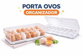 Porta Ovos Organizador com Tampa para 18 Unidades Clear Fresh