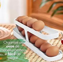 Porta Ovos Organizador para Geladeira Branco 36x10,2x8,6CM