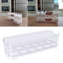 Porta Ovos Organizador Para Geladeira Empilhável Acrílico Transparente UZ