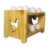 Porta Ovos Para 30 Unidades - Galinha Reto - Senhora Madeira