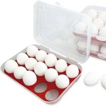 Porta Ovos Plástico Empilhável Com Tampa Suporte Organizador 15 Cavidades Geladeira Armário