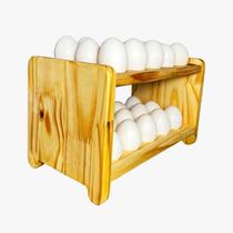Porta Ovos Reto em Madeira Para 30 Unidades - Suporte para Ovos/Organizador de Ovos - Cesta para Ovos - Cartela de Ovos - Senhora Madeira