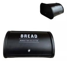 Porta Pães Black Manhattam Bread Aço Preto Hauskraft