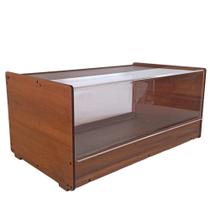 Porta pães com tampa articulada em acrílico para 50 pães com visor