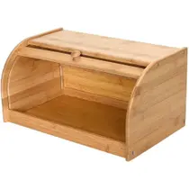 Porta Pães Tampa Retrátil Bambu Ecokitchen Pães Bolachas Resistente Durável e 100% Ecológica