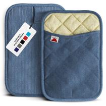 Porta-panelas Big Red House, resistente ao calor, silicone, azul, 2 unidades Porta-panelas Big Red House, resistente ao calor, silicone, azul, 2 unidades