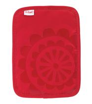 Porta-panelas T-Fal em sarja de algodão estampada em silicone 23x17cm vermelha
