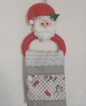 Porta pano de prato papai Noel artesanal Porta pano de prato papai Noel artesanal