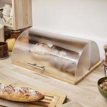 Porta Pão Bambu e aço inox