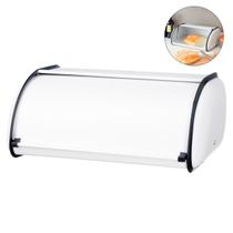 Porta Pão Branco Caixa Metal Guarda Pães Pão De Queijo Bolo
