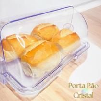 Porta Pão Cristal Com Tampa Articulável Para Mesa Keita Transparente
