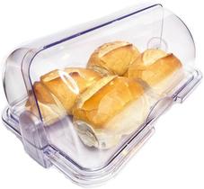 Porta Pão Cristal Com Tampa Articulável Para Mesa Porta Pão Cristal Com Tampa Articulável Para Mesa
