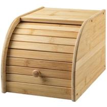 Porta Pão de Bambu com Tampa Retrátio Porta Pães Retangular com Abertura Frontal 18x20x27cm - Ou