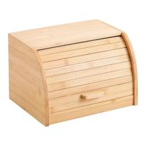 Porta Pão De Bambu Crumb Tampa Retrátil Armazenamento Pães Porta Pão De Bambu Crumb Tampa Retrátil Armazenamento Pães