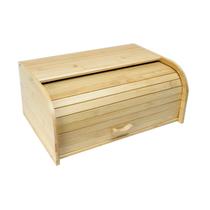 Porta Pão de Bambu Tampa Retrátil 40x27x17cm Porta Pão de Bambu Tampa Retrátil 40x27x17cm