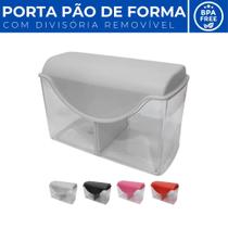 Porta Pão de Forma c/ Tampa e Divisória Removível Plástico