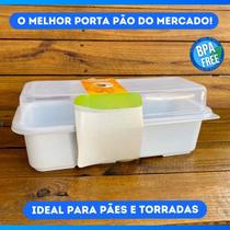 Porta Pão de Forma Retangular De Plástico Portátil Com Tampa Porta Pão de Forma Retangular De Plástico Portátil Com Tampa