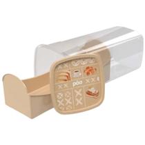 Porta Pão De Forma Retrô De Plástico Para Café Da Manhã Cor Bege Claro Plasútil