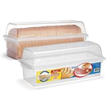 Porta pão de plástico transparente retangular - guarda pao para cozinha Porta pão de plástico transparente retangular - guarda pao para cozinha