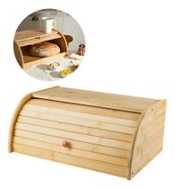 Porta Pão E Bolo Em Bambu Linha Sense C Tampa Retrátil Ou Bege Porta Pão E Bolo Em Bambu Linha Sense C Tampa Retrátil Ou Bege