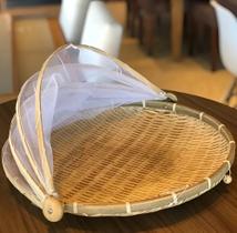 Porta Pão E Bolo Rattan Retrátil Redondo Bambu Grande Natural Artesanal 30 Cm Porta Pão E Bolo Rattan Retrátil Redondo Bambu Grande Natural Artesanal 30 Cm