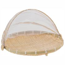 Porta Pão E Bolo Retrátil Redondo Bambu Grande 40 Cm Porta Pão E Bolo Retrátil Redondo Bambu Grande 40 Cm